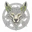 Celtic knot tree of life wolf head emerging tattoo design idea