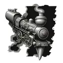train, bullet, ninja tattoo design idea