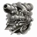 train, bullet, ninja tattoo design idea