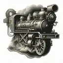 train, bullet, ninja tattoo design idea