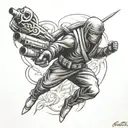 bullet, ninja tattoo design idea