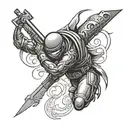 bullet, ninja tattoo design idea