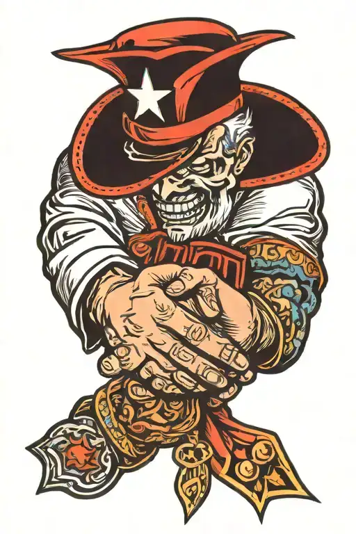 Brotherly handshake tattoo design idea