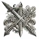 Sword and flame tattoo design idea