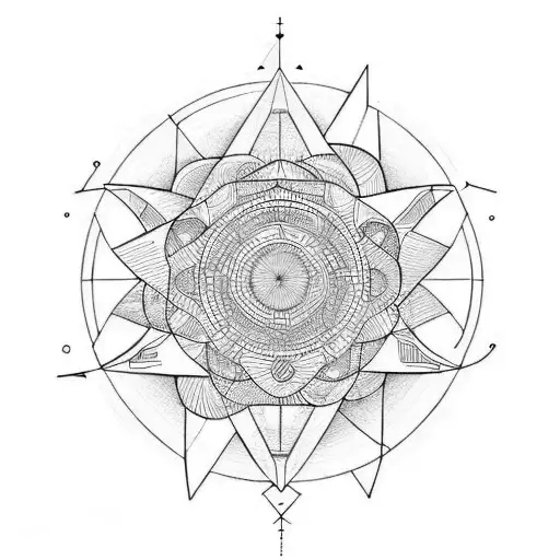 Endless time, travel, nature, maths  tattoo design idea