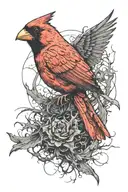 Cardinal flying tattoo design idea