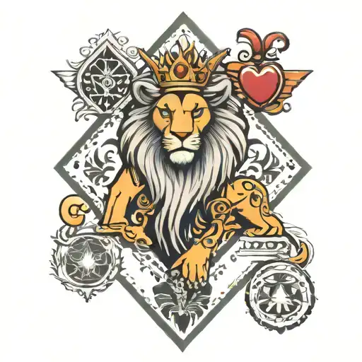 Lion King of Spades  tattoo design idea