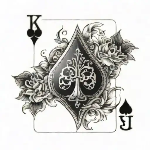 King of Spades Playing card tattoo design idea