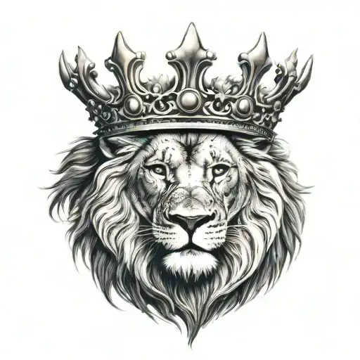 Lion with Crown tattoo design idea