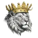 Lion with Crown tattoo design idea