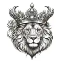 Lion with Crown tattoo design idea