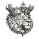 Lion with Crown tattoo design idea