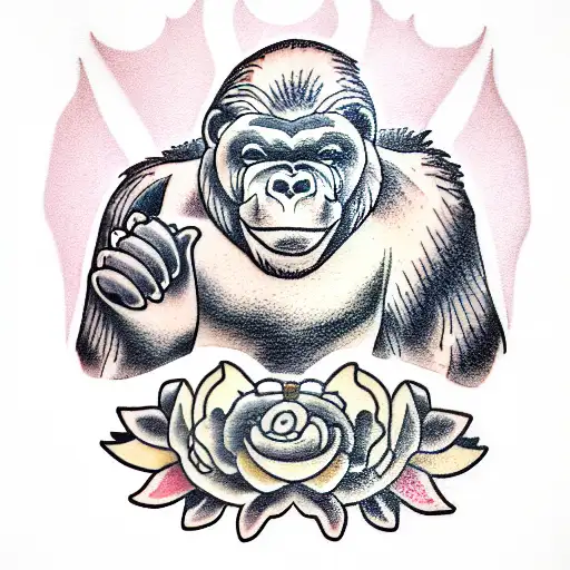 Gorilla tattoo design idea