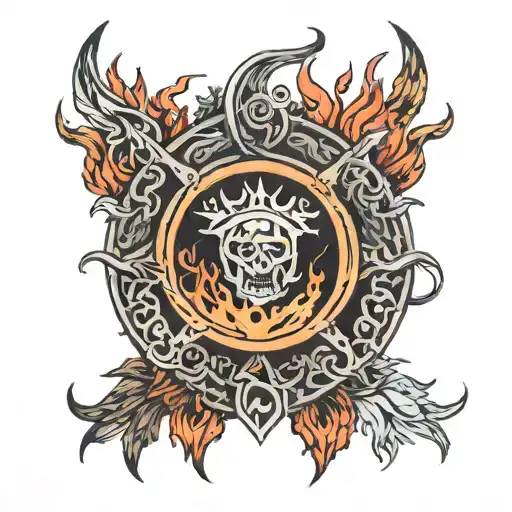 The fire ring tattoo design idea