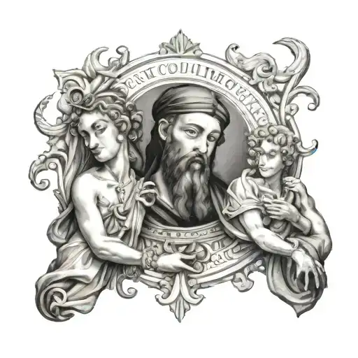 Religious and Renaissance painting featuring tattoo design idea