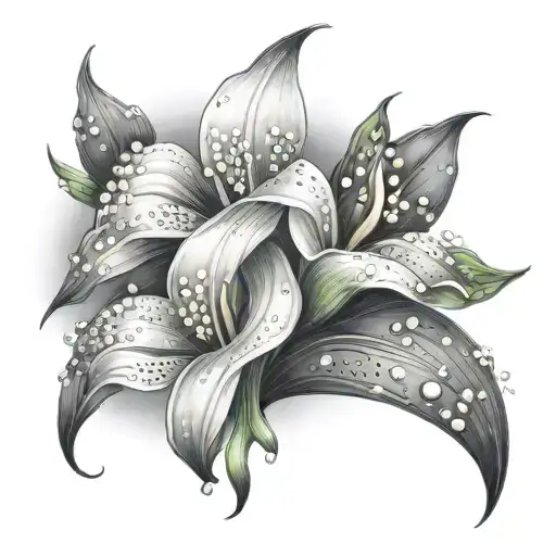 A psychic-inspired design with a lily of the valley and calla lilies tattoo design idea