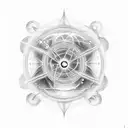 A celestial-themed tattoo representing the interconnectedness of the universe and the pursuit of knowledge, incorporating elements of engineering and philosophy tattoo design idea