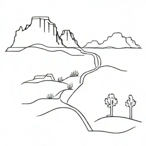 monument valley road tattoo design idea