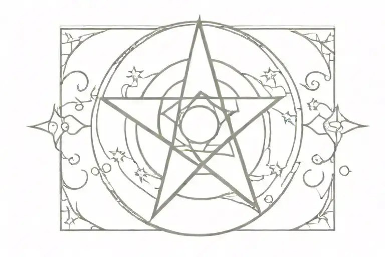 the star tarot card featuring water tattoo design idea