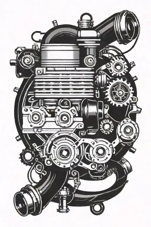 turbo motor tattoo design idea