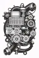turbo motor tattoo design idea
