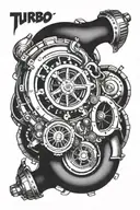 turbo motor tattoo design idea