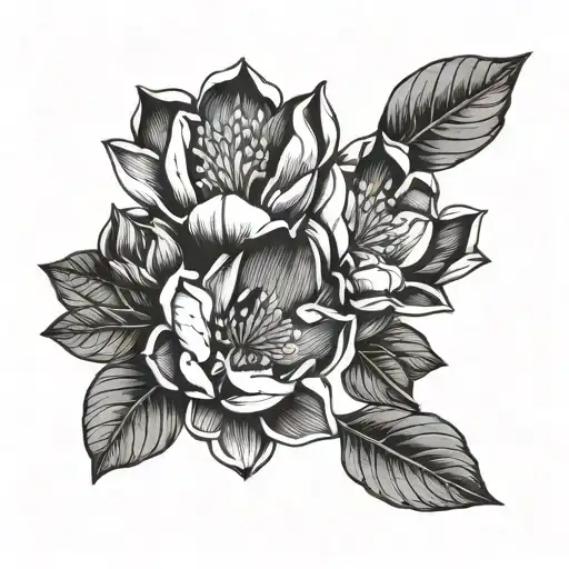 magnolia flowers tattoo design idea