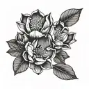 magnolia flowers tattoo design idea