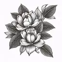 magnolia flowers tattoo design idea