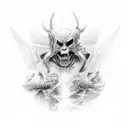 Angle fighting demons  tattoo design idea