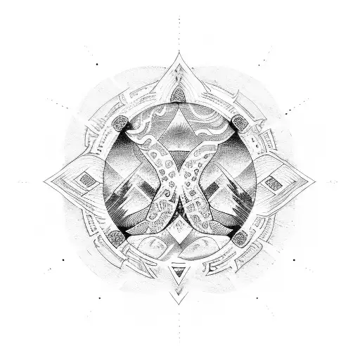 runic circle tattoo design idea