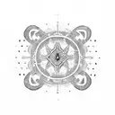 runic circle tattoo design idea