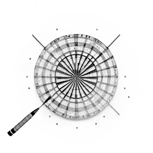 A dartboard made of cannabis leaves with beer bottles as the darts tattoo design idea