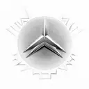 Mercedes Benz logo incorporated into a dark and edgy design tattoo design idea