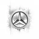 Mercedes Benz logo incorporated into a dark and edgy design tattoo design idea