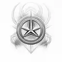 Mercedes Benz logo incorporated into a dark and edgy design tattoo design idea