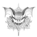 evil bat tattoo design idea