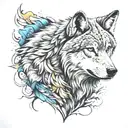 Realistic color image of a wolf on the wrist tattoo tattoo design idea