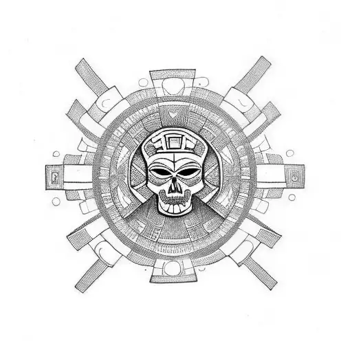guerrero azteca  tattoo design idea