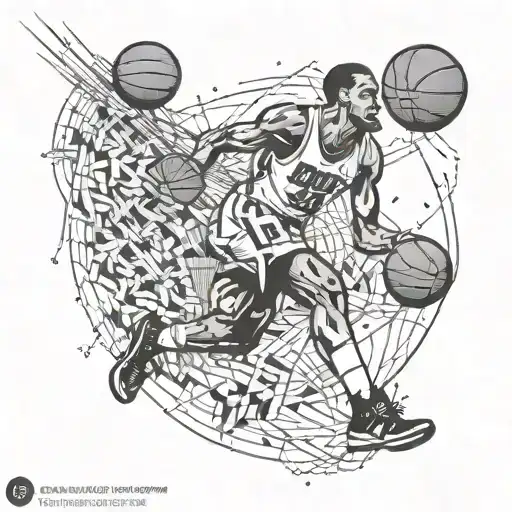 Create a tattoo of a basketball player dribbling a ball on a Georgia state outline and 706 numbers on it tattoo design idea