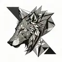 half lion half wolf head tattoo design idea