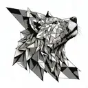 half lion half wolf head tattoo design idea