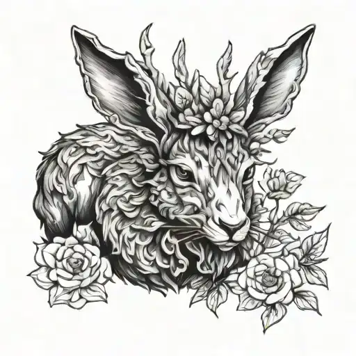 Wolpertinger frontal view  tattoo design idea
