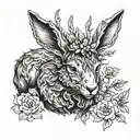 Wolpertinger frontal view  tattoo design idea