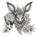 Wolpertinger frontal view  tattoo design idea