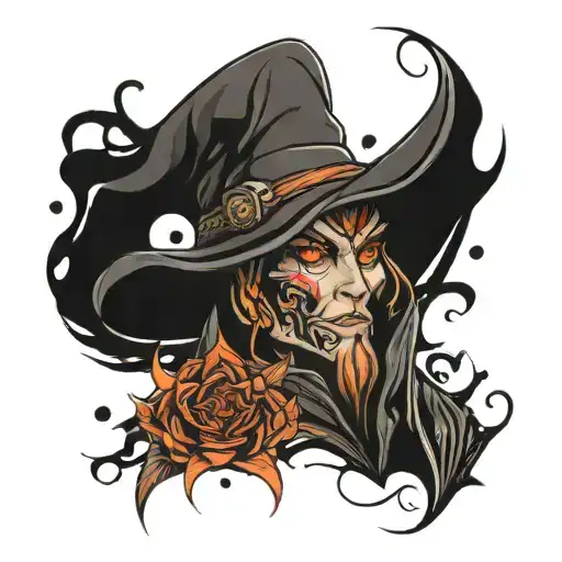 mage casting tattoo design idea