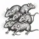 many rats walking one after another tattoo design idea