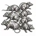 many rats walking one after another tattoo design idea