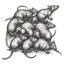 many rats walking one after another tattoo design idea