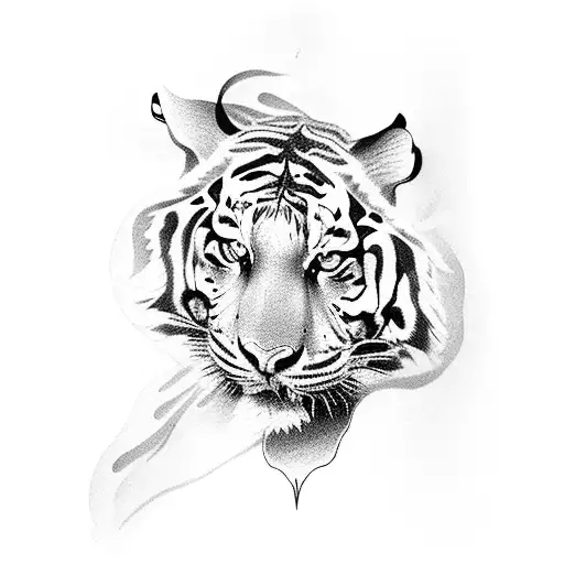 animal, tiger,. tribal, for arm, traditional tattoo design idea